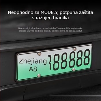 Viseći sveobuhvatni okvir za registarsku pločicu za Tesla Model Y i Model 3 (nova verzija)