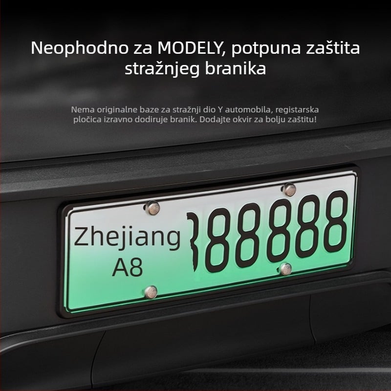 Viseći sveobuhvatni okvir za registarsku pločicu za Tesla Model Y i Model 3 (nova verzija)