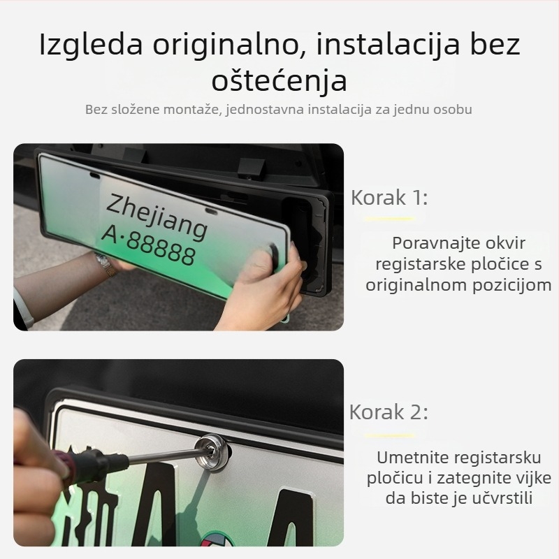 Viseći sveobuhvatni okvir za registarsku pločicu za Tesla Model Y i Model 3 (nova verzija)