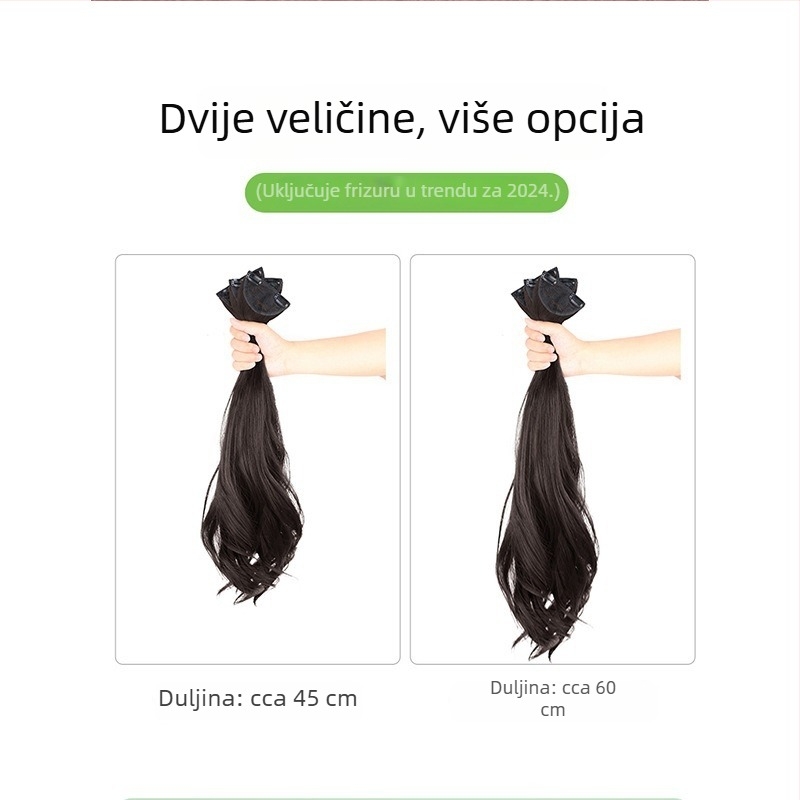 Kenny lagani dodatak za kosu, tri dijela kovrčavih ekstenzija, voluminozne nevidljive ekstenzije, pogodno za rep