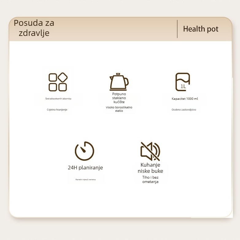 Potpuno stakleni čajnik za kuhanje i infuziju čaja, 1 L, digitalni termostat, 220 V, 400–500 W, odvojivi poklopac