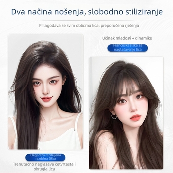 Ženski hair topper, prirodan volumen, pravi ljudski dlaka, pokriva sijedu kosu i šiške, duljina 27 cm