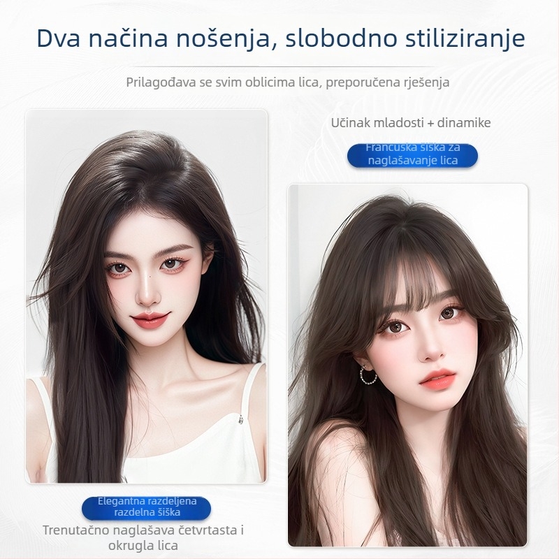 Ženski hair topper, prirodan volumen, pravi ljudski dlaka, pokriva sijedu kosu i šiške, duljina 27 cm