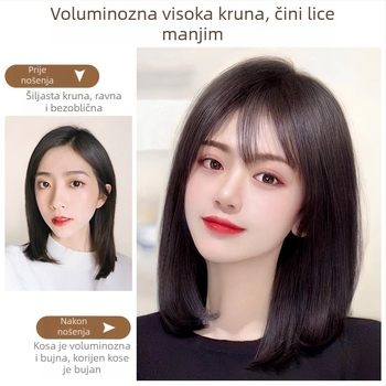 Dvostrano komadi od pravih vlasi za volumen na korijenu, zadebljavanje jastučića, pahuljasti gornji dijelovi za vrh glave, za žene
