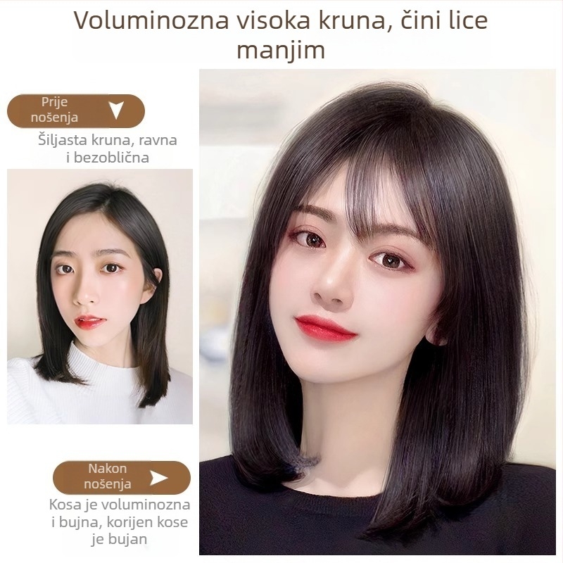 Dvostrano komadi od pravih vlasi za volumen na korijenu, zadebljavanje jastučića, pahuljasti gornji dijelovi za vrh glave, za žene