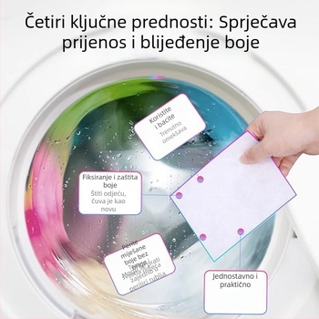 Listovi za apsorpciju boja sprječavajući prijenos boja i bojenje, listovi za pranje u kućnoj perilici, papir za apsorpciju boja za miješano pranje