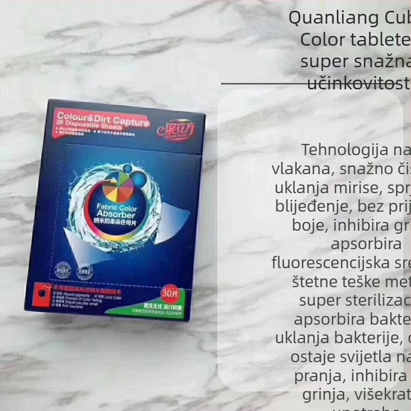 Spring cube Listovi za hvatanje boja, Sprječavanje prijenosa boje, Ultra-koncentrirani listovi za pranje, Zaštita boja, Bez izblijedivanja