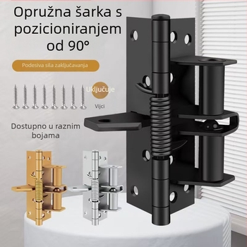 4-inčni višenamjenski šarnir s oprugom, automatsko zatvaranje, skriveni zatvarač vrata, pozicioniranje, 90% ublažavanje