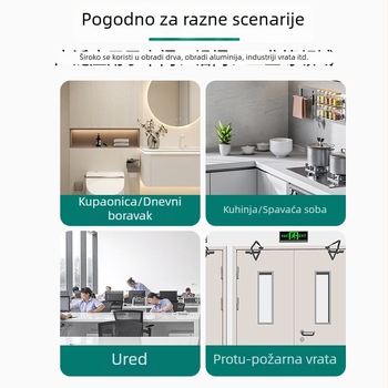 4-inčni višenamjenski šarnir s oprugom, automatsko zatvaranje, skriveni zatvarač vrata, pozicioniranje, 90% ublažavanje