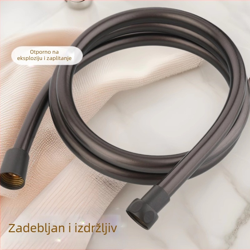 PVC tuš cijev grafitno siva, pet slojeva, otporna na eksploziju, protiv zapetljavanja, deblja, univerzalna za kupaonicu