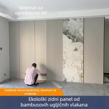 Panel zida od bambusovih vlakana s furnirom od drveta, bezšivan integrirani panel, unutarnja dekoracija, vodootporan i otporan na vlagu