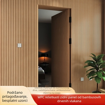 WPC panel zida s rešetkom za pozadinsku zid i integrirani plafon, bambusovo vlaknasto drvo ekološko drvo, bezšavni dizajn