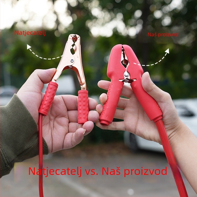 Kablovi za pokretanje baterije automobila, otporni na smrzavanje, debeli čisti bakreni vodovi, s klemmama za bateriju