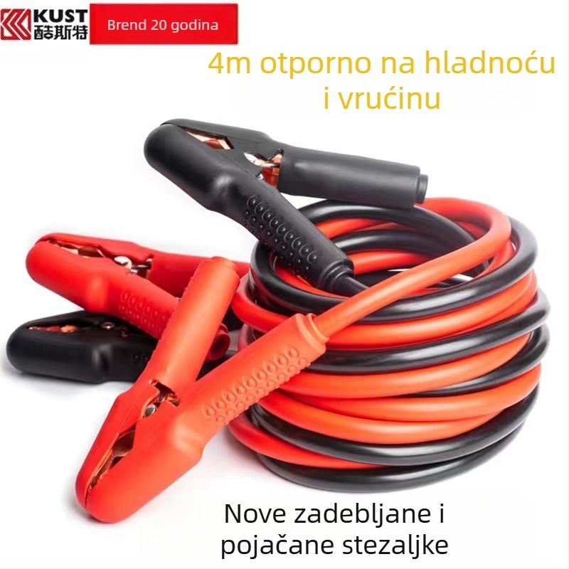 Kablovi za pokretanje baterije automobila, otporni na smrzavanje, debeli čisti bakreni vodovi, s klemmama za bateriju
