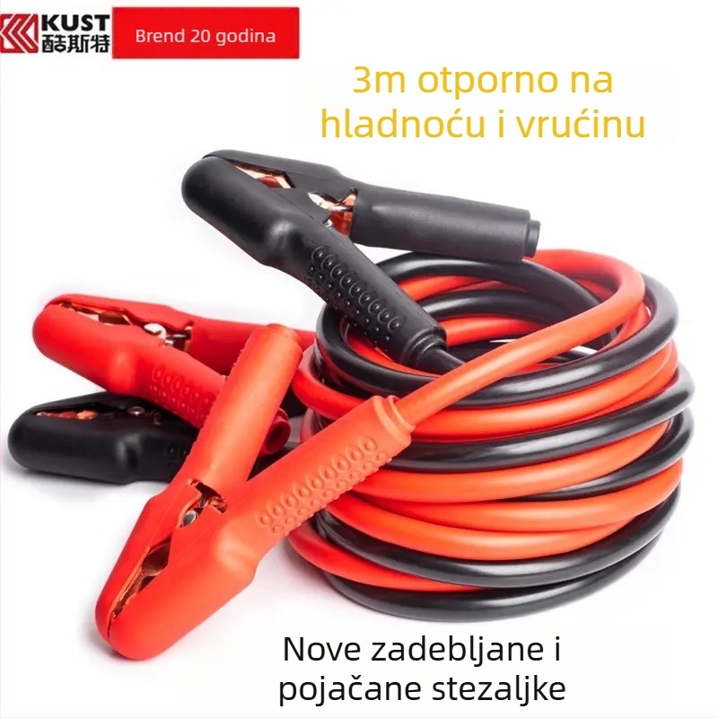 Kablovi za pokretanje baterije automobila, otporni na smrzavanje, debeli čisti bakreni vodovi, s klemmama za bateriju