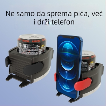 ABS držač za napitke u automobilu s držačem za telefon, montiran na ventilacijskom otvoru