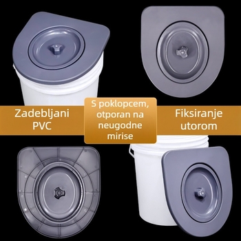 Prijenosno WC sjedalo s poklopcem, univerzalno, ojačano za starije osobe