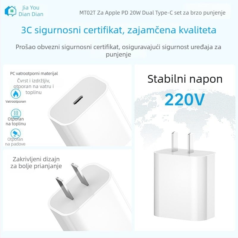 PD brzo punjenje, dvostruki Type-C kabel za Apple iPhone 15-16, set različitih duljina