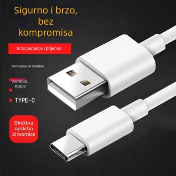 GARLONG 3-u-1 kabel za punjenje USB-C, Lightning i Micro-USB, brzo punjenje, duljina 1–2 m, bijela
