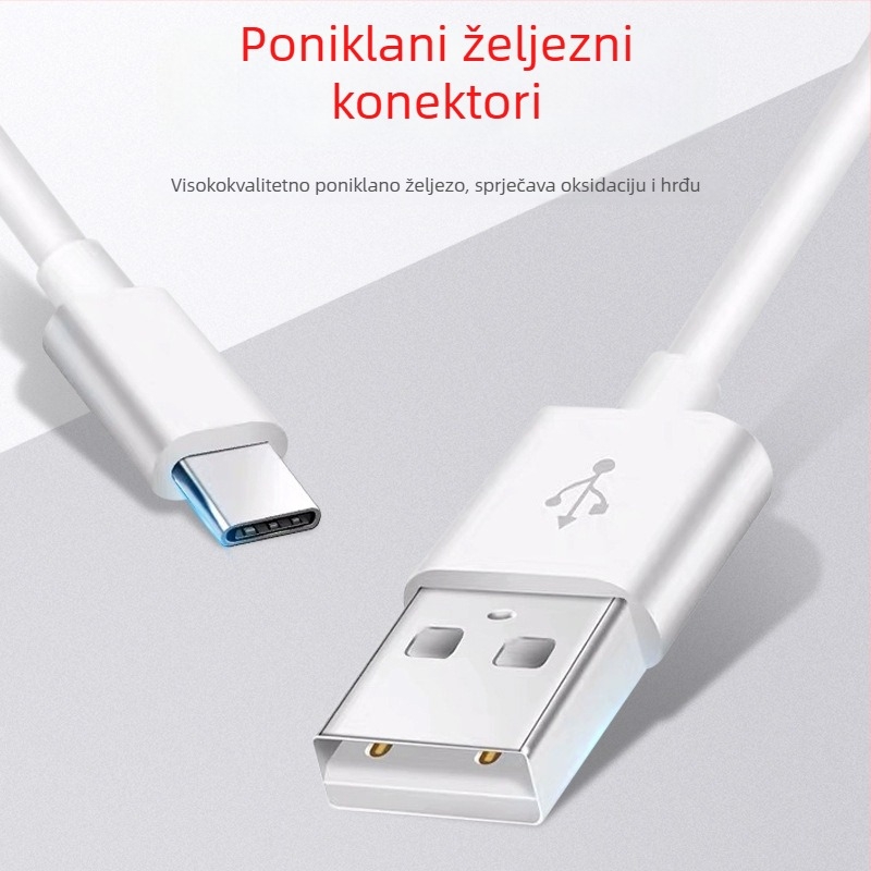 GARLONG 3-u-1 kabel za punjenje USB-C, Lightning i Micro-USB, brzo punjenje, duljina 1–2 m, bijela