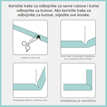 Dječji zaštitni rubovi za stolove, 2 m, prošireni i debeli, mekane zaštitne trake za djecu