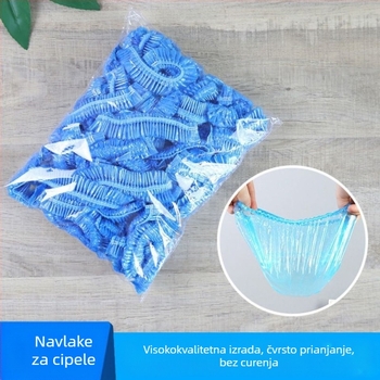 Jednokratne navlake za cipele, debele i prozirne, ružičaste i plave, vodootporne, za kućnu upotrebu.