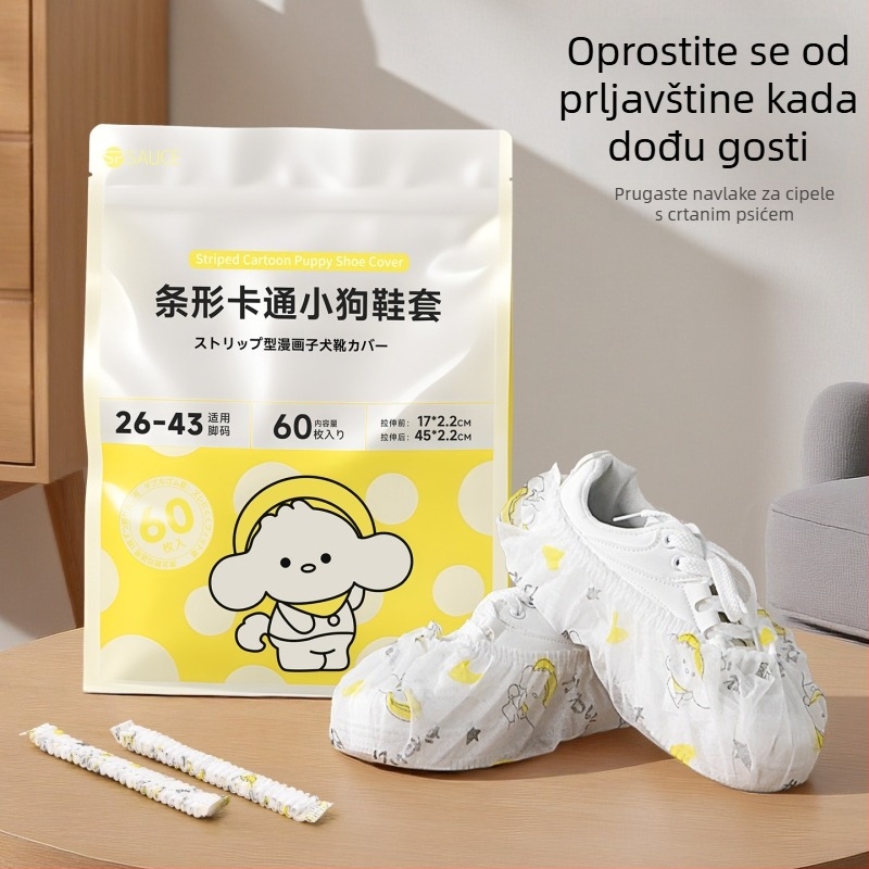 60 jednokratnih navlaka za cipele od netkanog materijala, debljih, otpornih na habanje, protuklizne, za kućnu uporabu, pogodne za učenike i odrasle