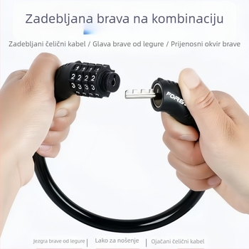 Brava na bicikl s kodom protiv krađe za planinske bicikle, prijenosni lančani zaključak za električne bicikle i motocikle