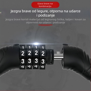 Brava na bicikl s kodom protiv krađe za planinske bicikle, prijenosni lančani zaključak za električne bicikle i motocikle