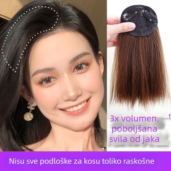 Dodatak za kosu od kukuruznih vlakana za volumen na vrhu glave — ženski dodatak za kosu, duljina 20–30 cm