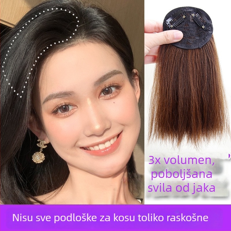 Dodatak za kosu od kukuruznih vlakana za volumen na vrhu glave — ženski dodatak za kosu, duljina 20–30 cm