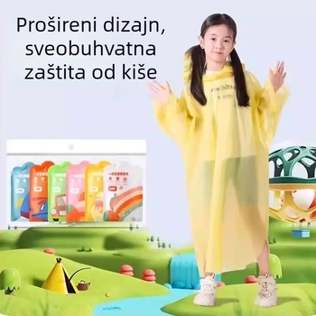 Dječji jednokratni prozirni kišni pončo, za cijelo tijelo, vodootporan