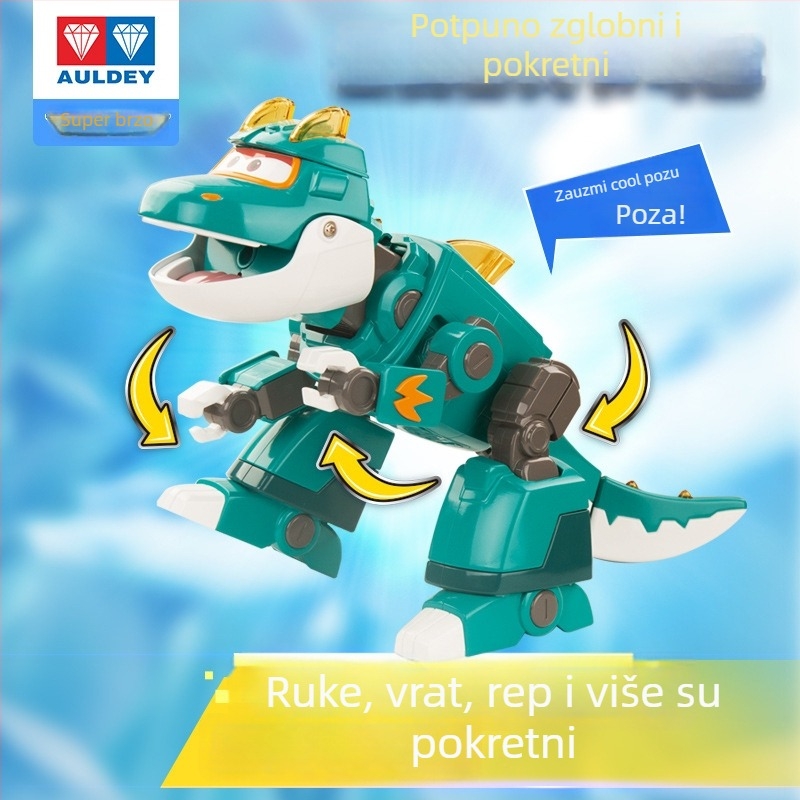 Super Wings transformirajući dinosaurus-robot igračka sa zvukom i svjetlom