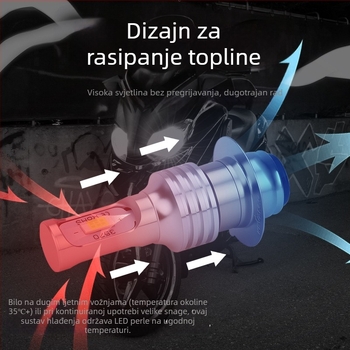 LED prednje svjetlo za motocikle, visoka svjetlost, H4/BA20D/P15D, dvobojno žuto-bijelo