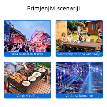 Prijenosni sklopivi spremnik za vodu za kampiranje, velike kapacitete, s prilagođenim logom
