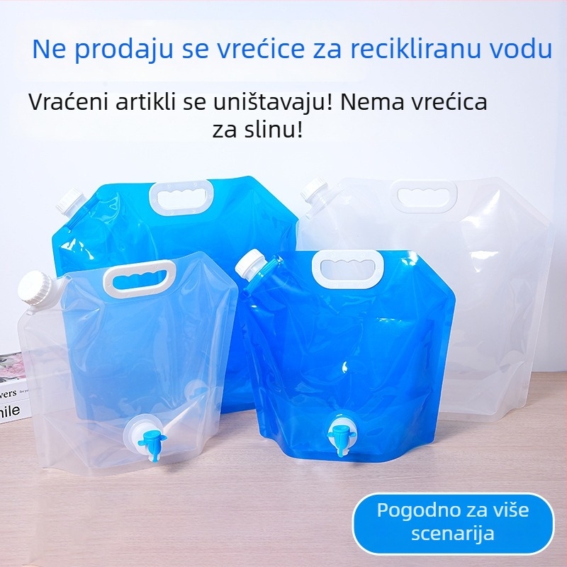 Prijenosni sklopivi spremnik za vodu za kampiranje, velike kapacitete, s prilagođenim logom