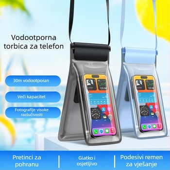 Dvokomorna vodootporna torbica za telefon za aktivnosti na otvorenom – prozirna, zatvorenog dizajna
