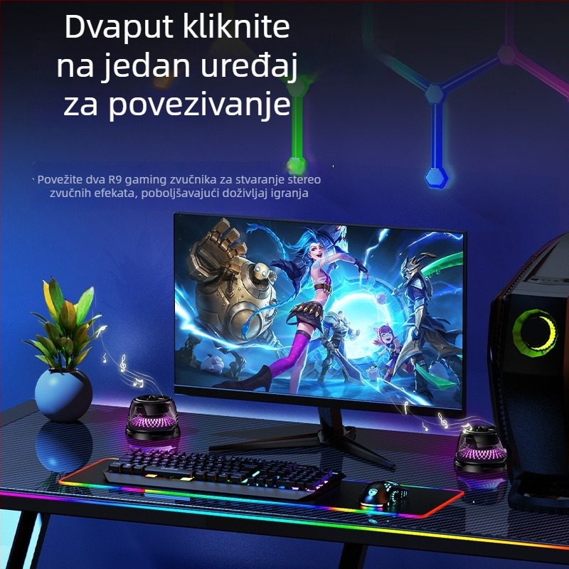 15W magnetsko bežično punjenje s RGB ambijentalnim svjetlom i Bluetooth zvučnikom, mini subwoofer za kućnu upotrebu