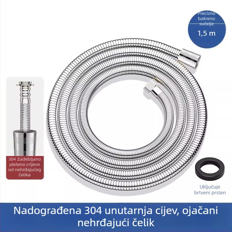 Nehrđajući čelična tuš glava s filtrom, odvojiva i periva, potpuno metalna, s brušenim završetkom