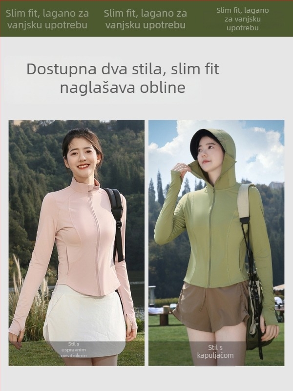 Ženska ljetna UV zaštita s kapuljačom, lagana i prozračna jakna od Ice Silk materijala