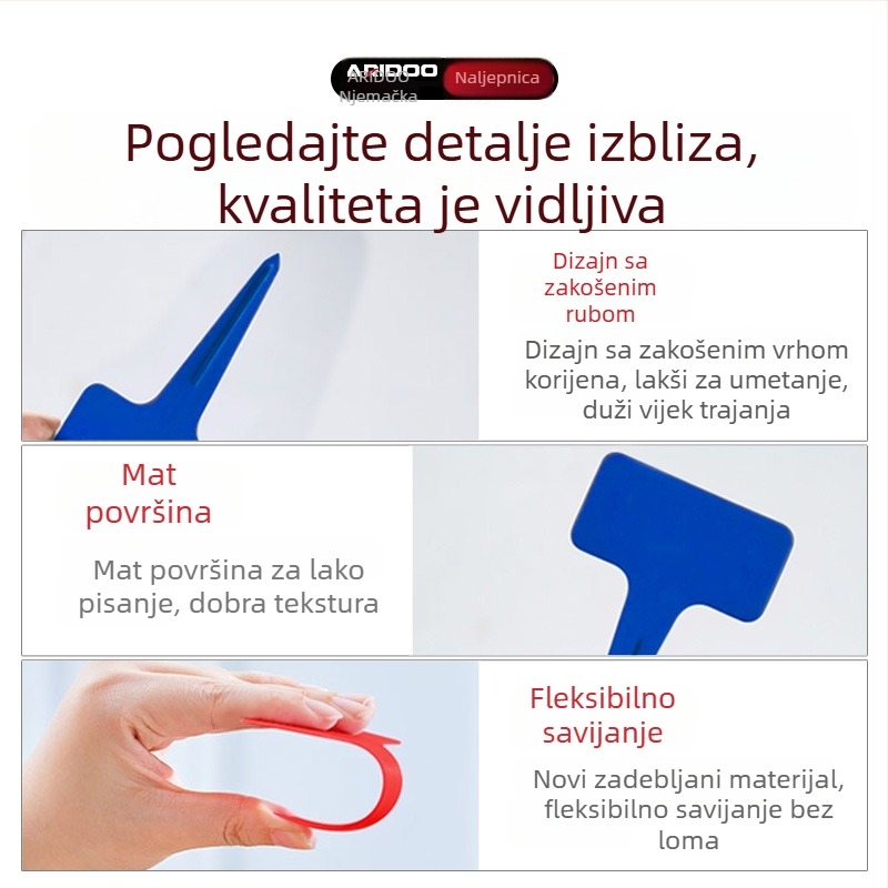 Debljane vrtne etikete s držačem za zabijanje u tlo, šarene plastične etikete za cvijeće, biljke i sukulente