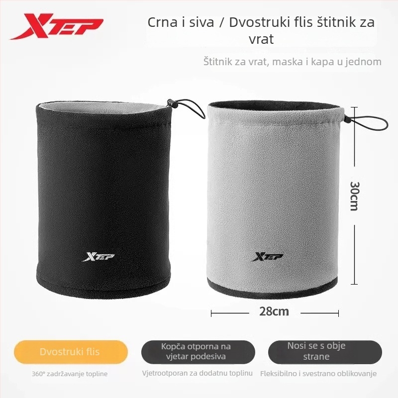 Xtep šal za vrat za biciklizam – višefunkcionalna vanjska zaštita od vjetra i prašine, topla maska za lice i vrat za jesen i zimu