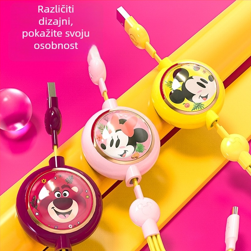 3-u-1 kabel za podatke s brzo punjenje za Huawei, Android, Apple i vivo uređaje, s Lightning, Micro USB i USB-C konektorima