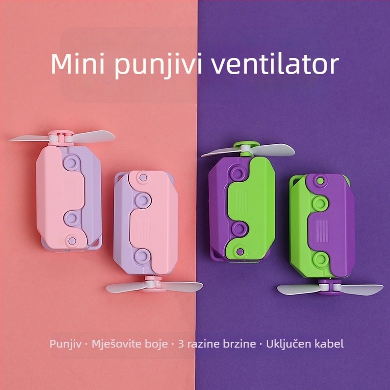 Mini ručni ventilator s USB napajanjem, kompaktan za ljeto