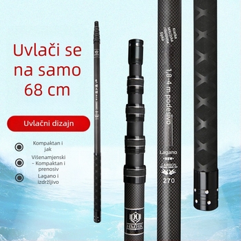 Karbonsko vlakno mrežna štapa, mini, 5-dijelna, sklopiva