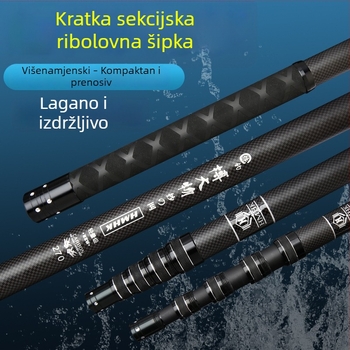Karbonsko vlakno mrežna štapa, mini, 5-dijelna, sklopiva