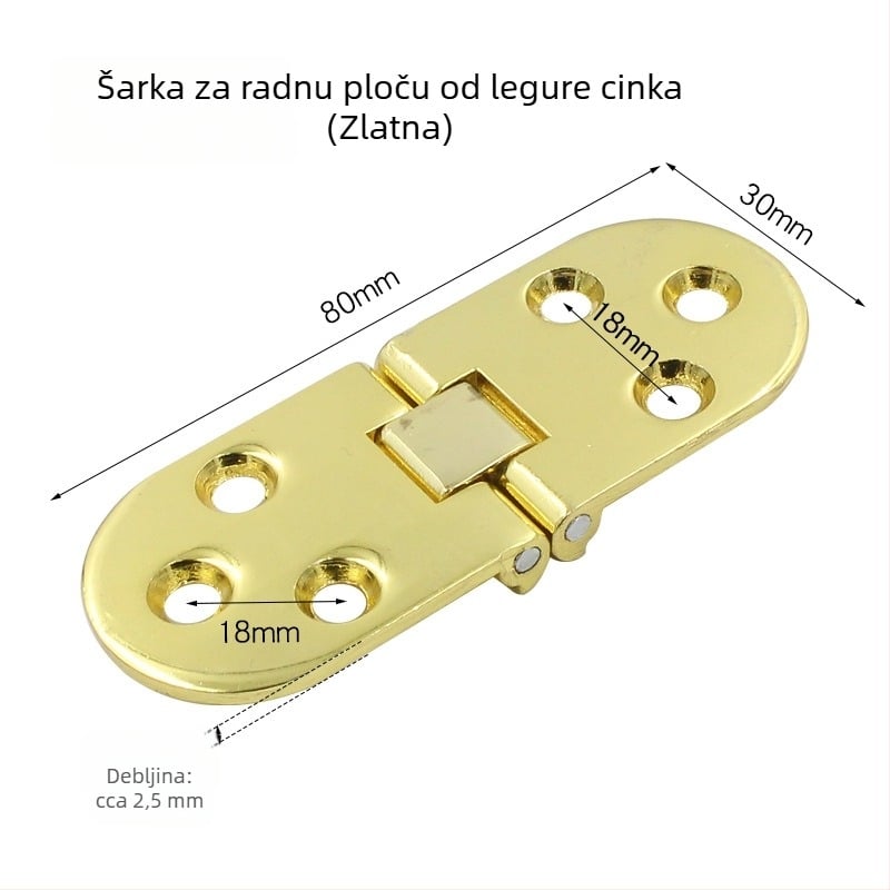 Debeli okrugli stol s skrivenim preklopnim zglobom od cinkove legure/nerđajućeg čelika