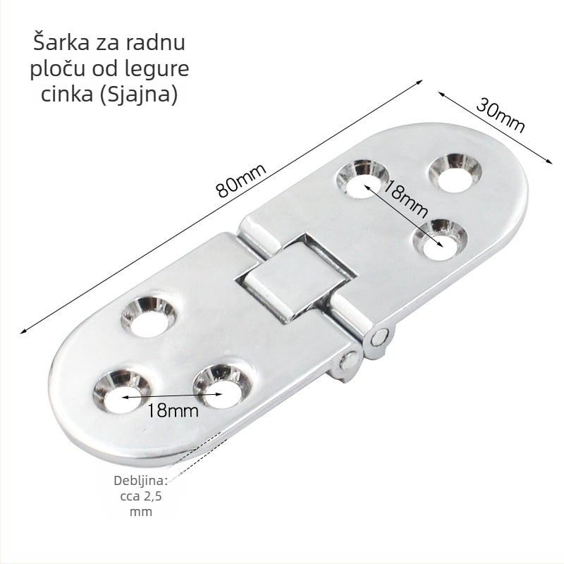 Debeli okrugli stol s skrivenim preklopnim zglobom od cinkove legure/nerđajućeg čelika
