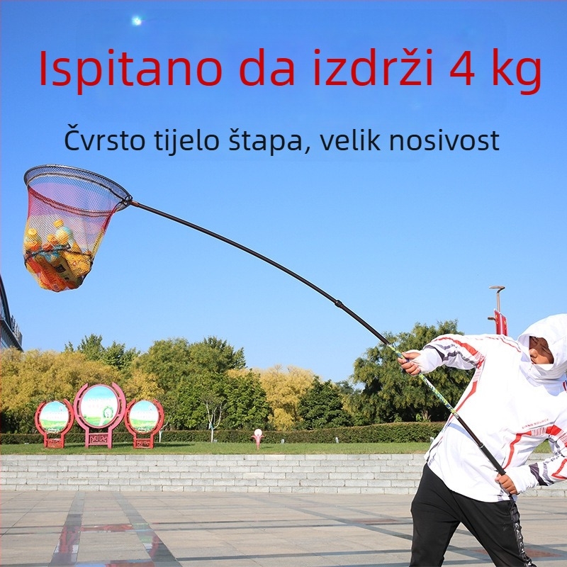 Nosač za štap od ugljičnog vlakna, ultralak i ultraizdržljivo držač za štap s teleskopskim pozicioniranjem i stražnjim vješanjem mreže