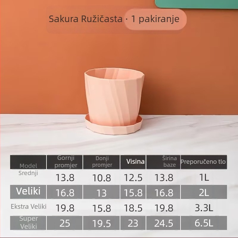 Plastična posuda za cvijeće, ojačana i otporna na sunce, galonska veličina, nordijski stil za ruže i hibride ruža, ekstra visoka